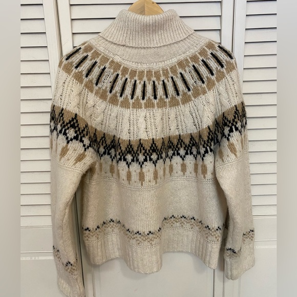 Old Navy Cozy Fair Isle Cable-Knit Turtleneck Sweater for Women / Size Large - Picture 5 of 10